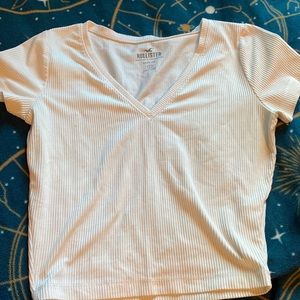 White ribbed hollister baby tee